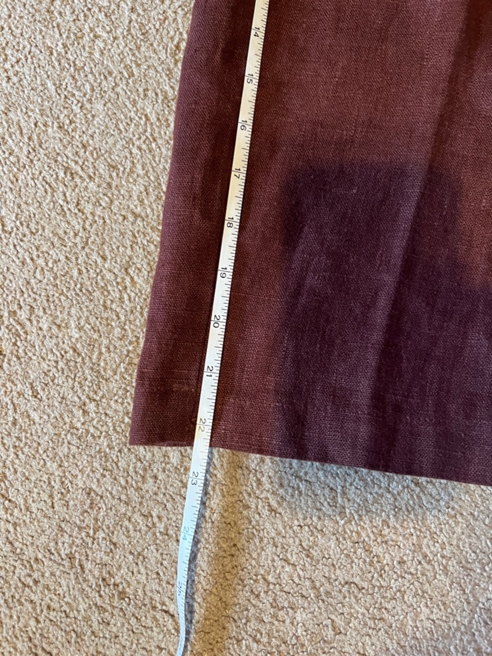 VTG Harve Bernard Sz. Sm. Linen Capri. Good cond. burgundy. - Picture 6 of 9